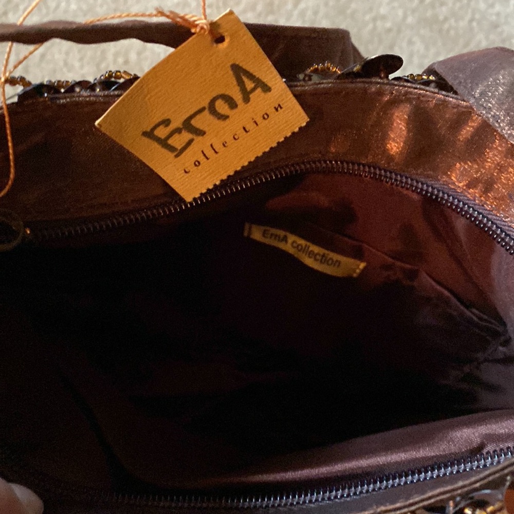 Brown jeweled shoulder bag - Picture 6 of 7
